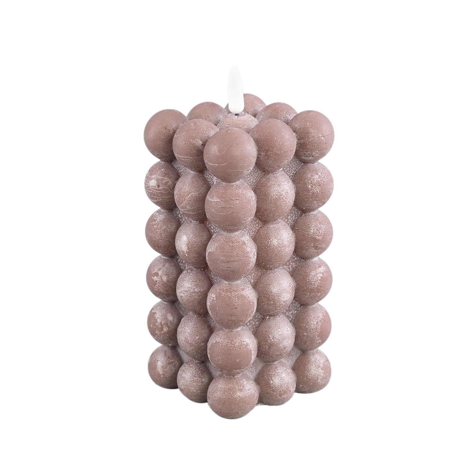 LED Kaars Bruin Bubbel Set van 6 Stuks Flakkerend L - 6 Sets 16x8x8 cm