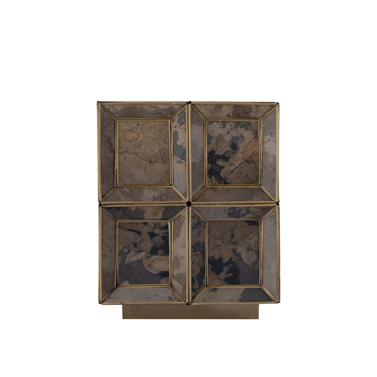 Layra Brass Stone Veneer Table Lamp Antique Low