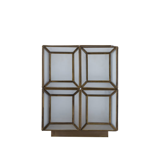 Layra Witte Melkglas Tafellamp Antiek Laag 30x24x24 cm