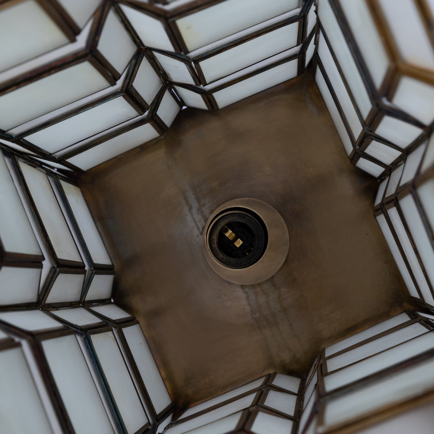 Layra White Milk Glass Table Lamp Antique High