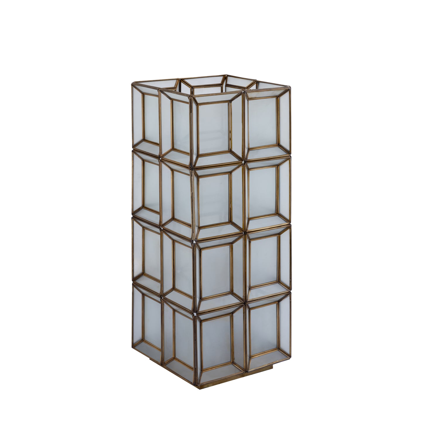 Layra Witte Melkglas Tafellamp Antiek Hoog 63x24x24 cm