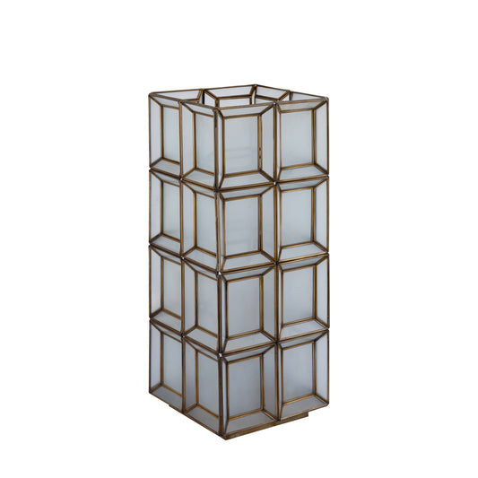 Layra Witte Melkglas Tafellamp Antiek Hoog 63x24x24 cm
