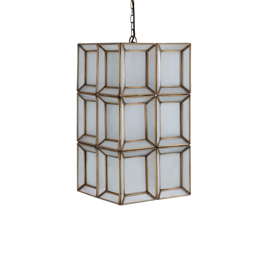 Layra Witte Melkglazen Hanglamp Antiek 45x24x24 cm