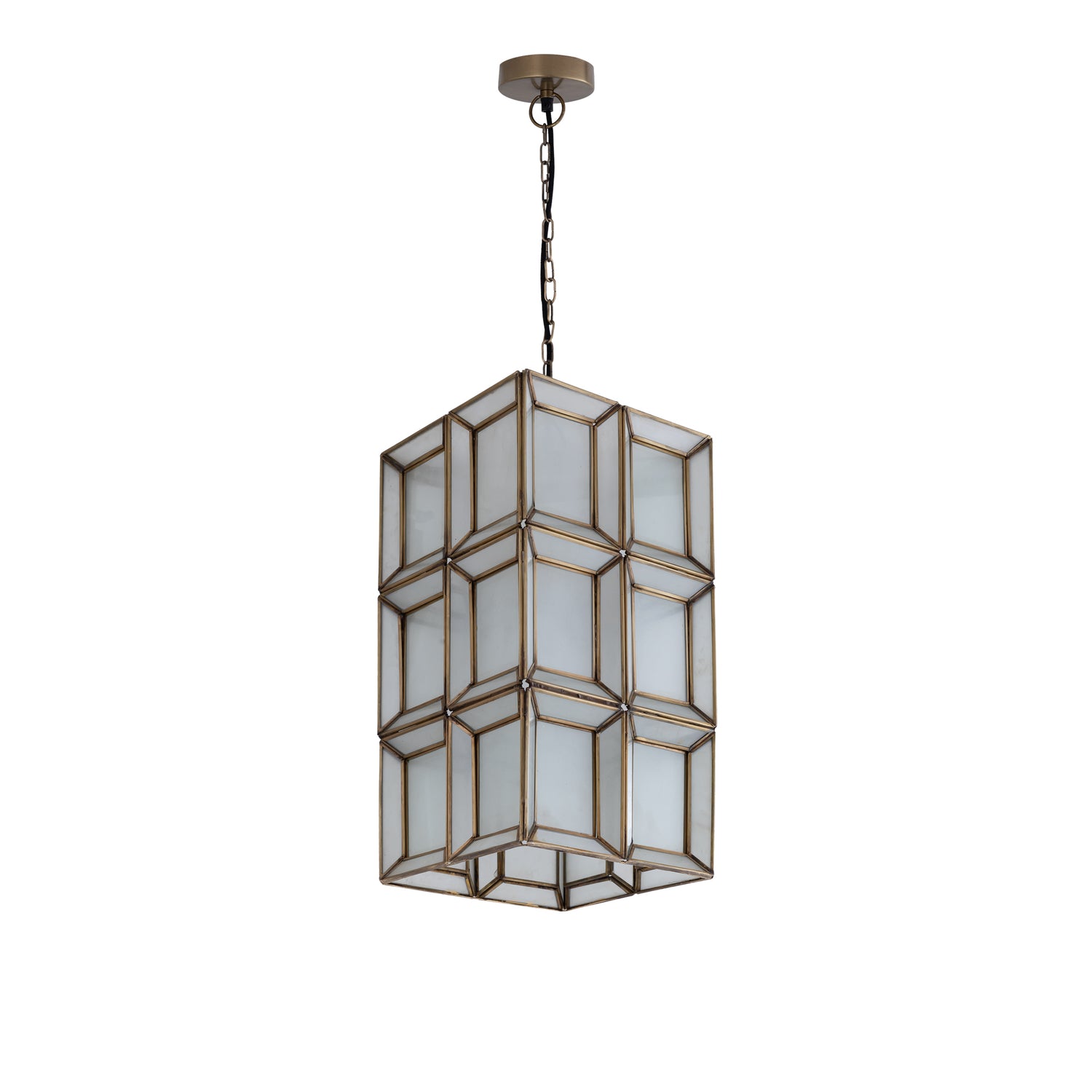 Layra Witte Melkglazen Hanglamp Antiek 45x24x24 cm