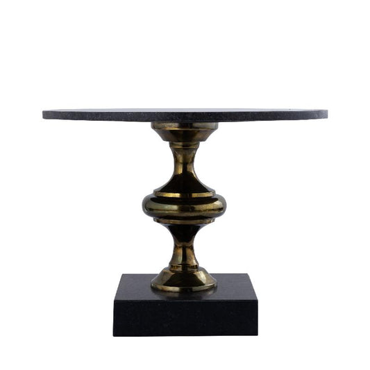 Alano Zwarte Marmeren Koffietafel Met Aluminium Gouden Poten 44x61x61 cm