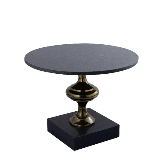 Alano Zwarte Marmeren Koffietafel Met Aluminium Gouden Poten 44x61x61 cm