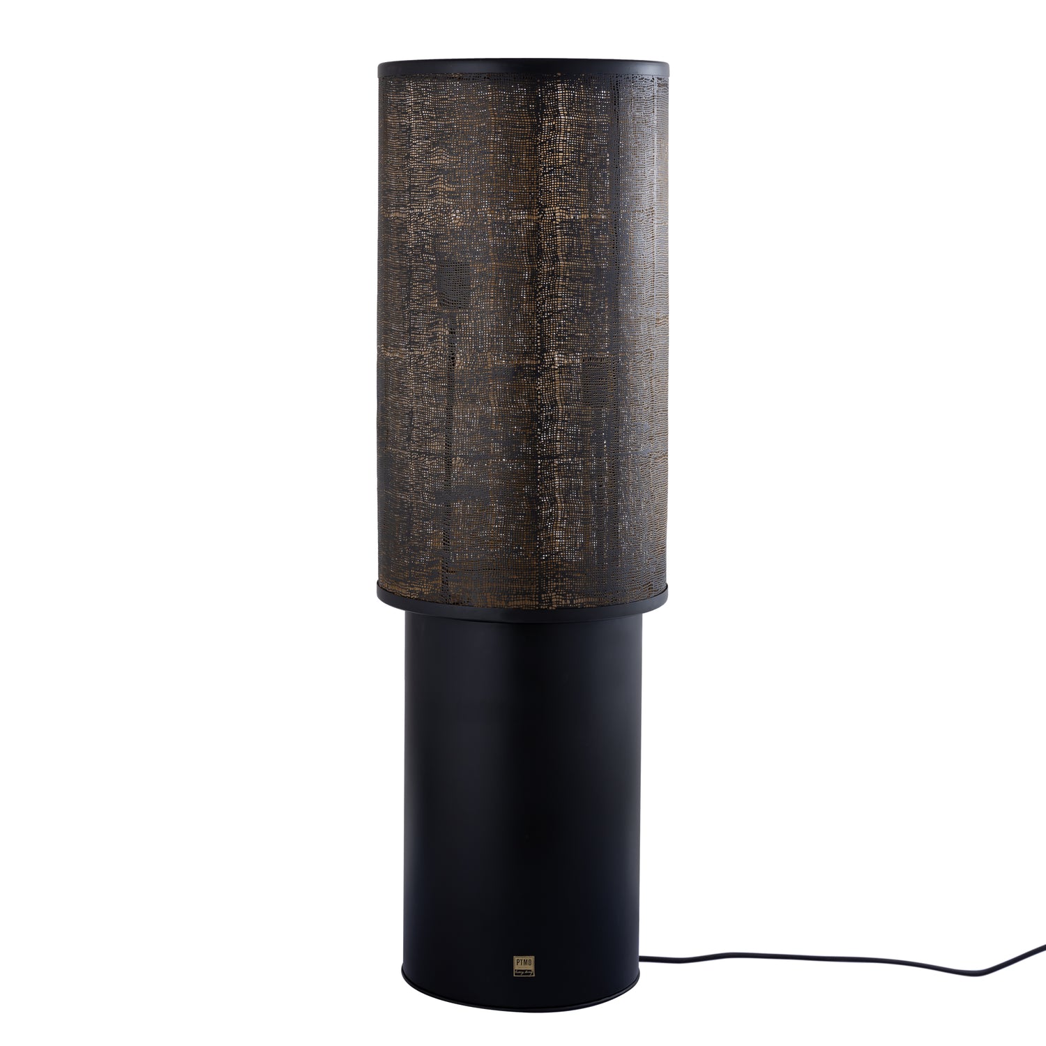 Jarne Zwarte Ijzeren Staande Lamp met Gouden Binnenzijde 120x36x36 cm