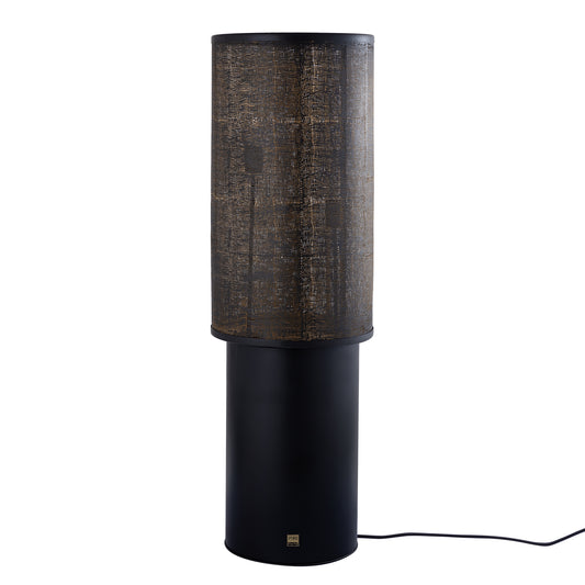 Jarne Zwarte Ijzeren Staande Lamp met Gouden Binnenzijde 120x36x36 cm