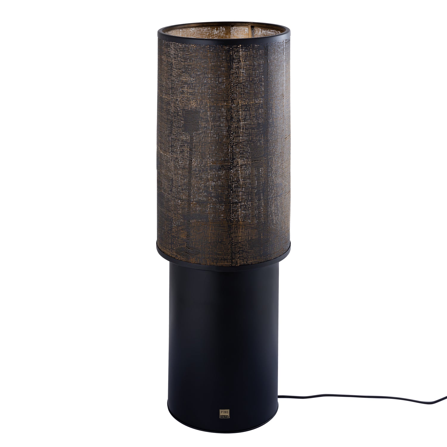 Jarne Zwarte Ijzeren Staande Lamp met Gouden Binnenzijde 120x36x36 cm