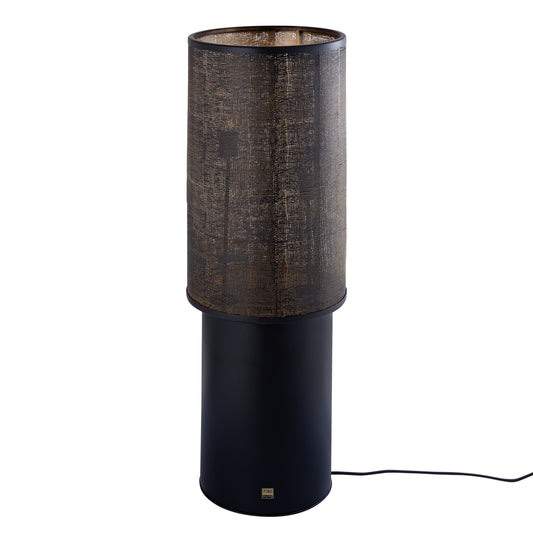 Jarne Zwarte Ijzeren Staande Lamp met Gouden Binnenzijde 120x36x36 cm