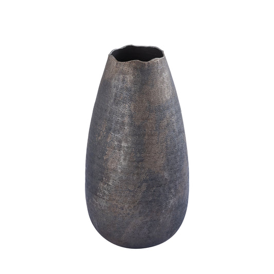Semin Silver Alu Round Rustic Pot Wavy Edge M