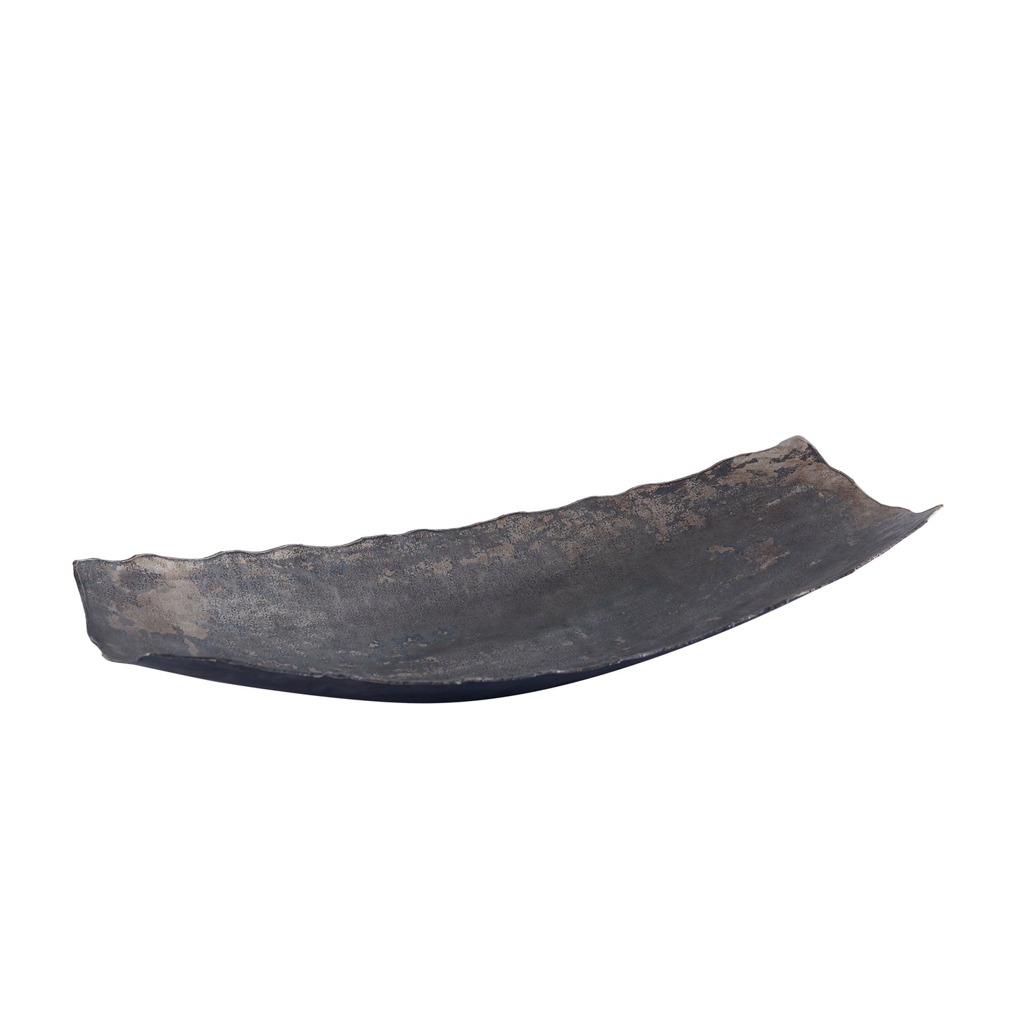 Semin Silver Alu Rectangle Rustic Bowl Wavy Edge L