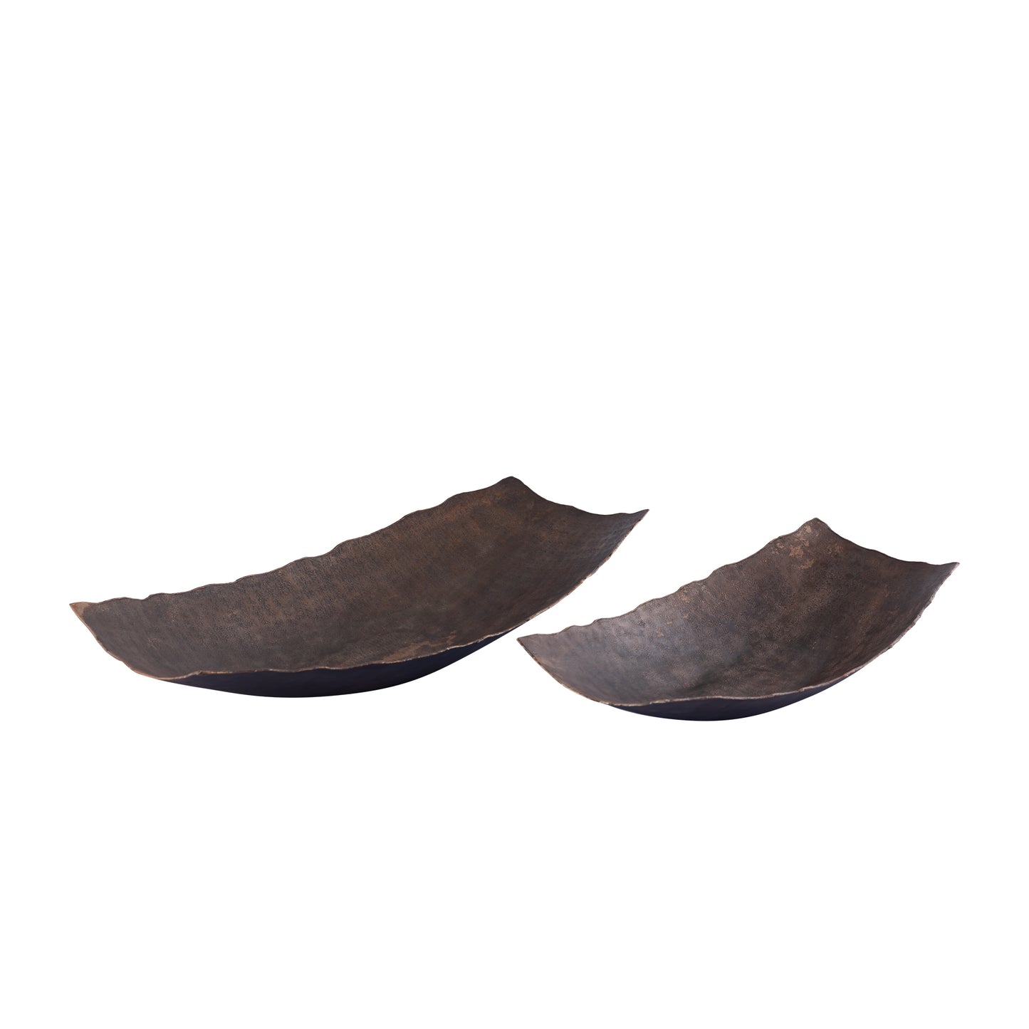 Semin Copper Alu Rectangle Rustic Bowl Wavy Edge L