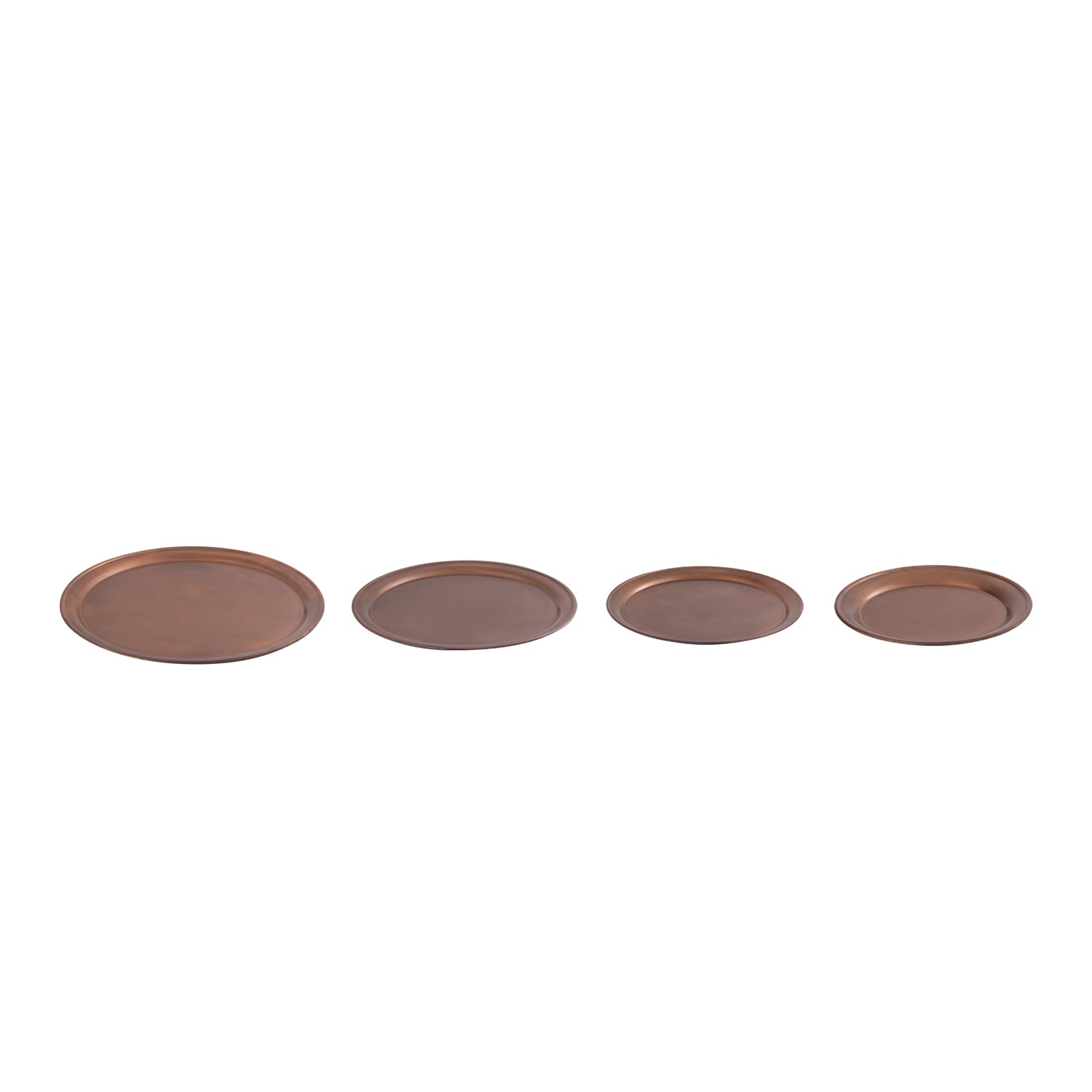 Aspyn Koperkleurige Ijzeren Schaal Met Rand Set Van 6 Stuks 2.5x30x30 cm