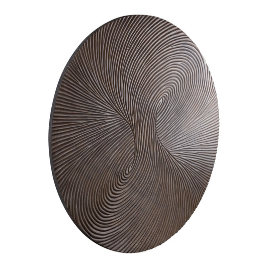 Wiktor Bruine MDF Rond Wandpaneel Swirl Carved L 180x180x3.5 cm