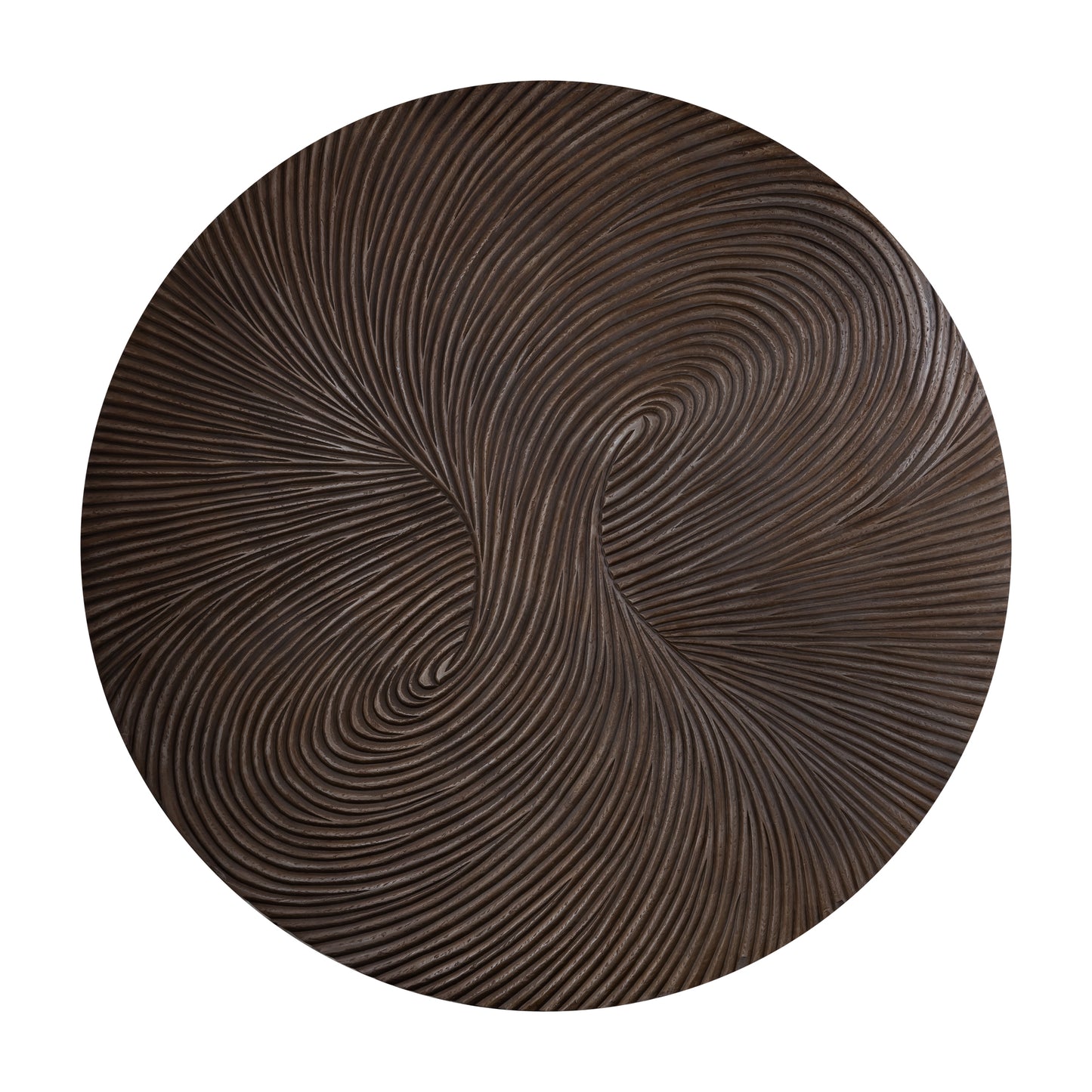 Wiktor Bruine MDF Rond Wandpaneel Swirl Carved L 180x180x3.5 cm