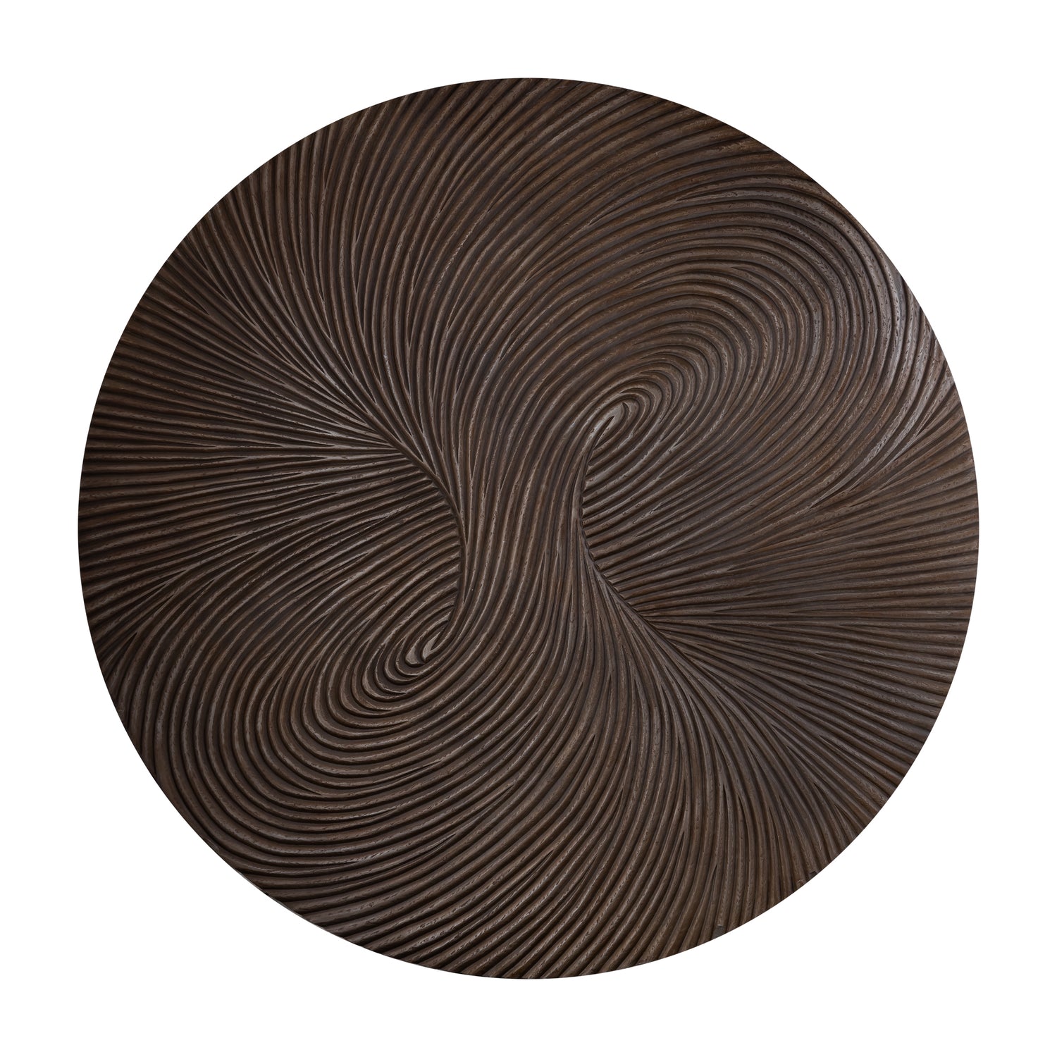 Wiktor Bruine MDF Rond Wandpaneel Swirl Carved L 180x180x3.5 cm