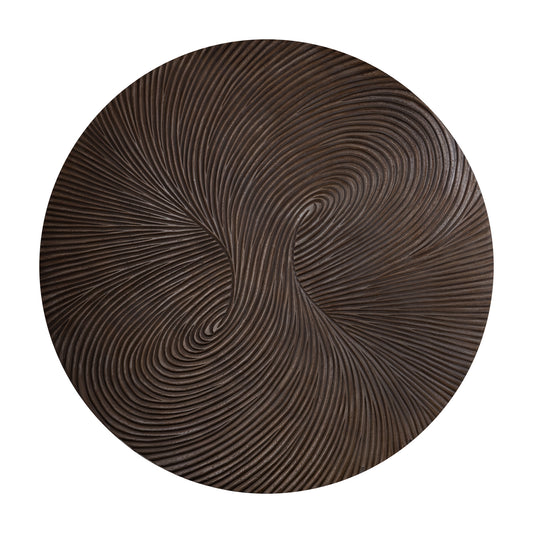 Wiktor Bruine MDF Rond Wandpaneel Swirl Carved L 180x180x3.5 cm