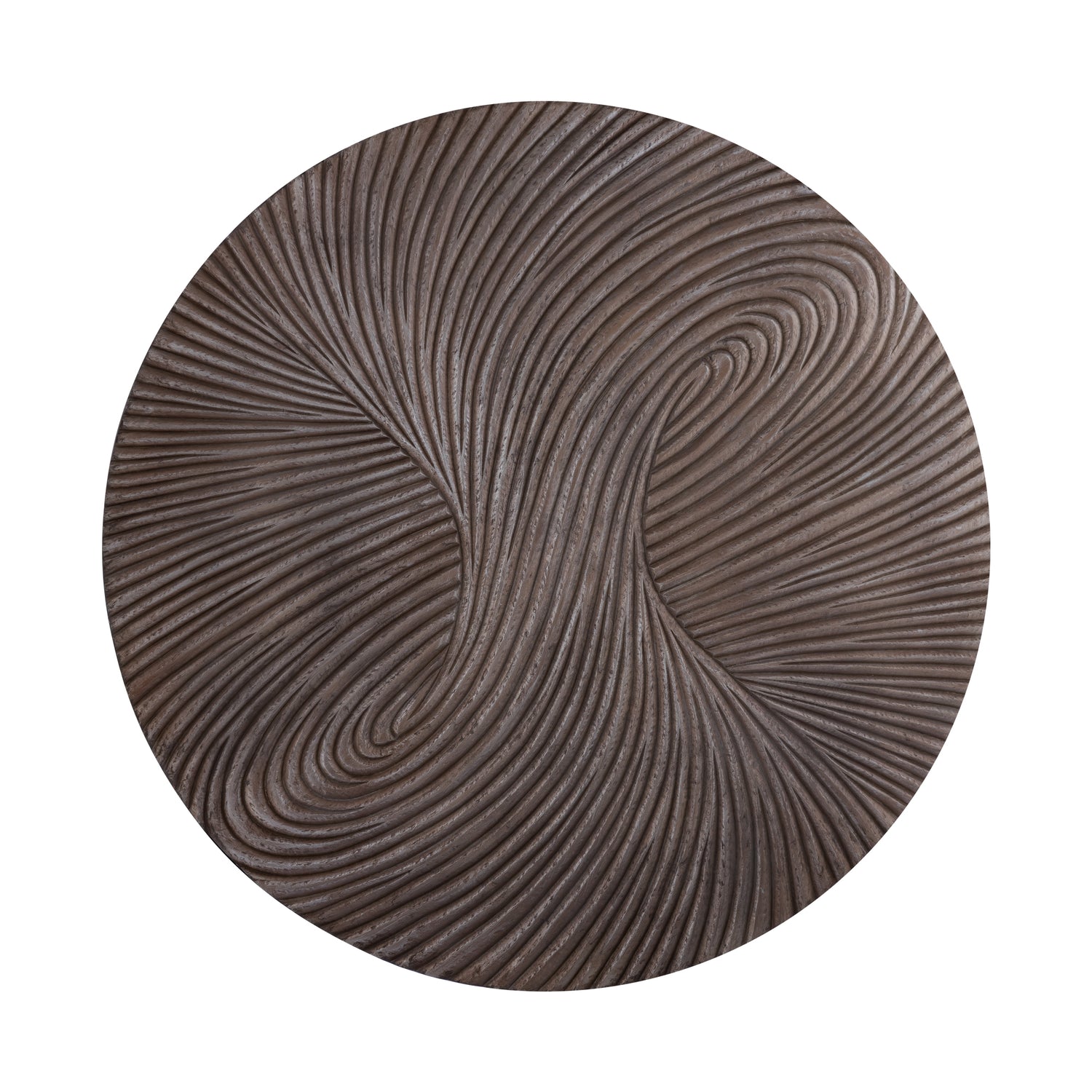 Wiktor Bruine MDF Rond Wandpaneel Swirl Gesneden M 120x120x2.5 cm