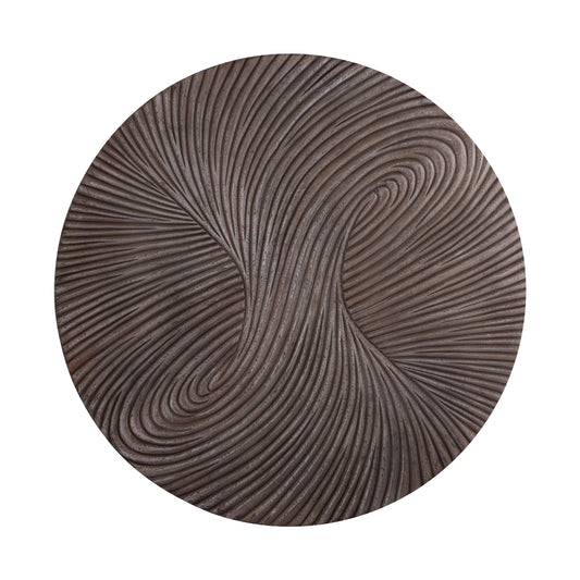 Wiktor Bruine MDF Rond Wandpaneel Swirl Gesneden M 120x120x2.5 cm