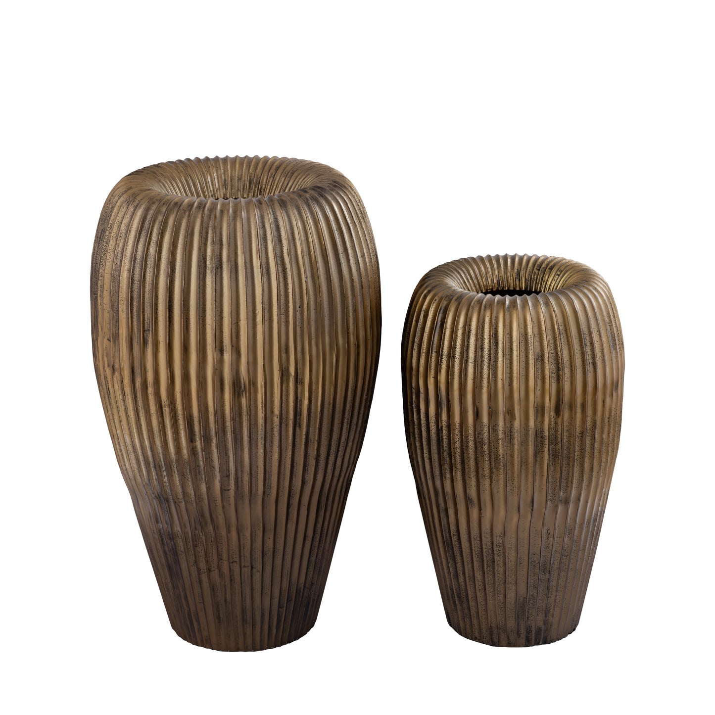 Russel Gouden Aluminium Pot Geribd Hoog 63x35x32 cm