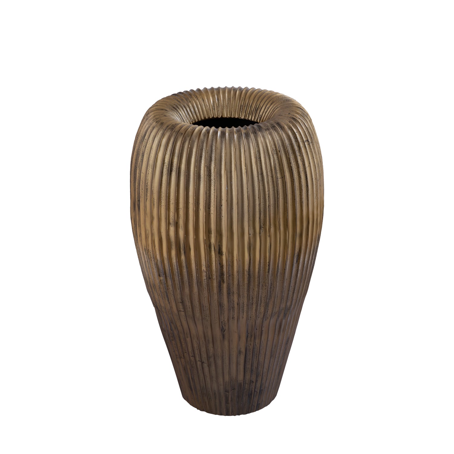 Russel Gouden Aluminium Pot Geribd Hoog 63x35x32 cm