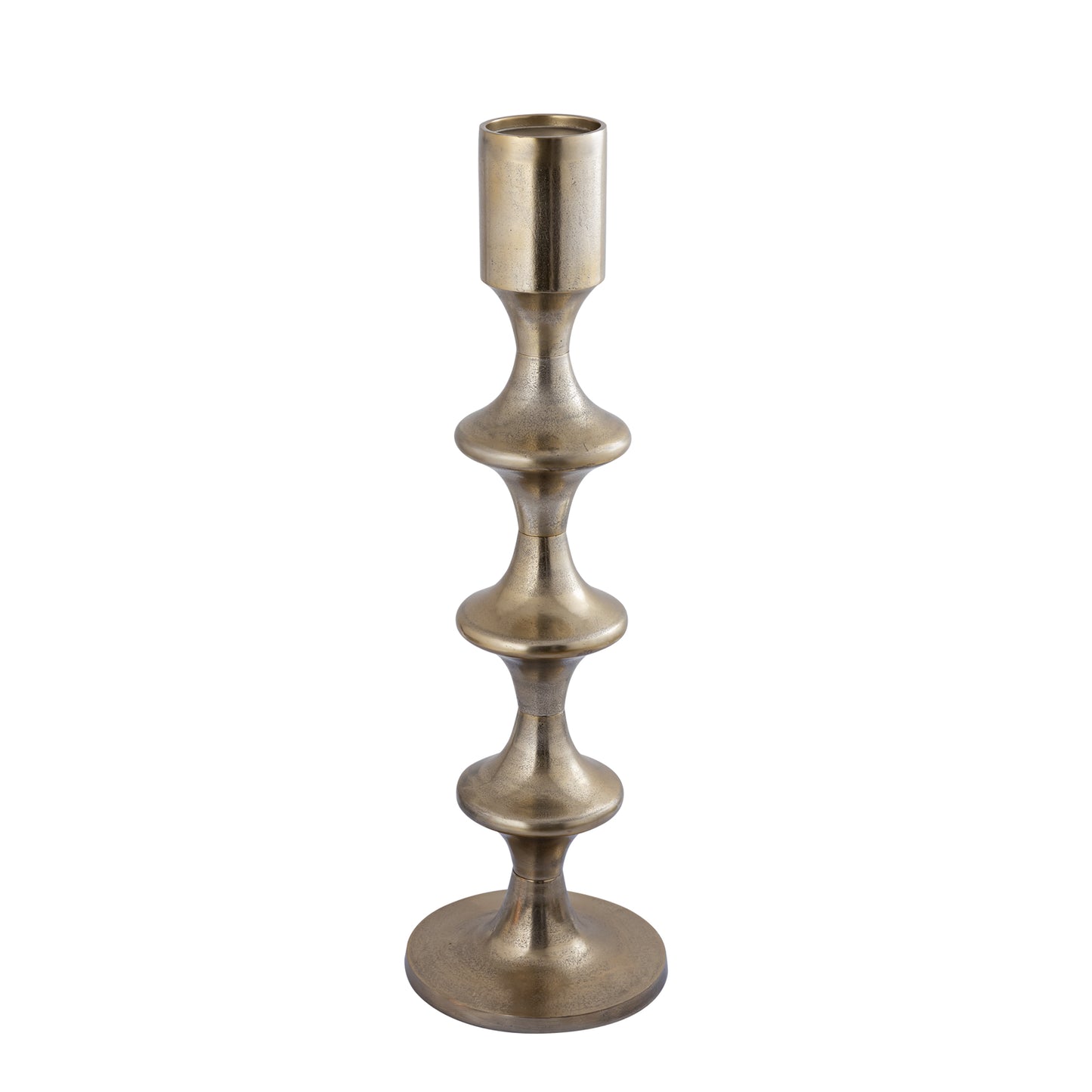 Taika Gouden Aluminium Kandelaar Rond Tabs Hoog 92x31x31 cm