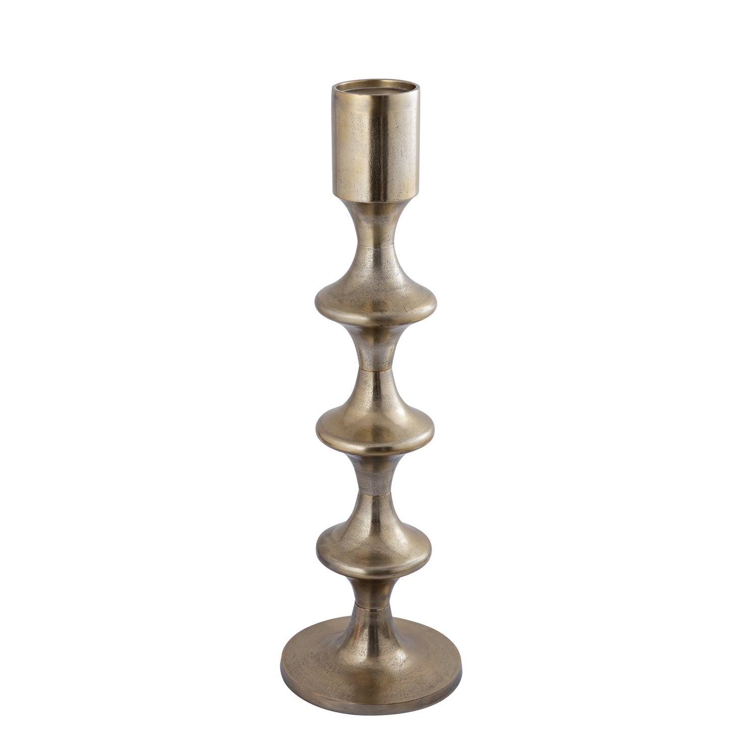 Taika Gouden Aluminium Kandelaar Rond Tabs Hoog 92x31x31 cm