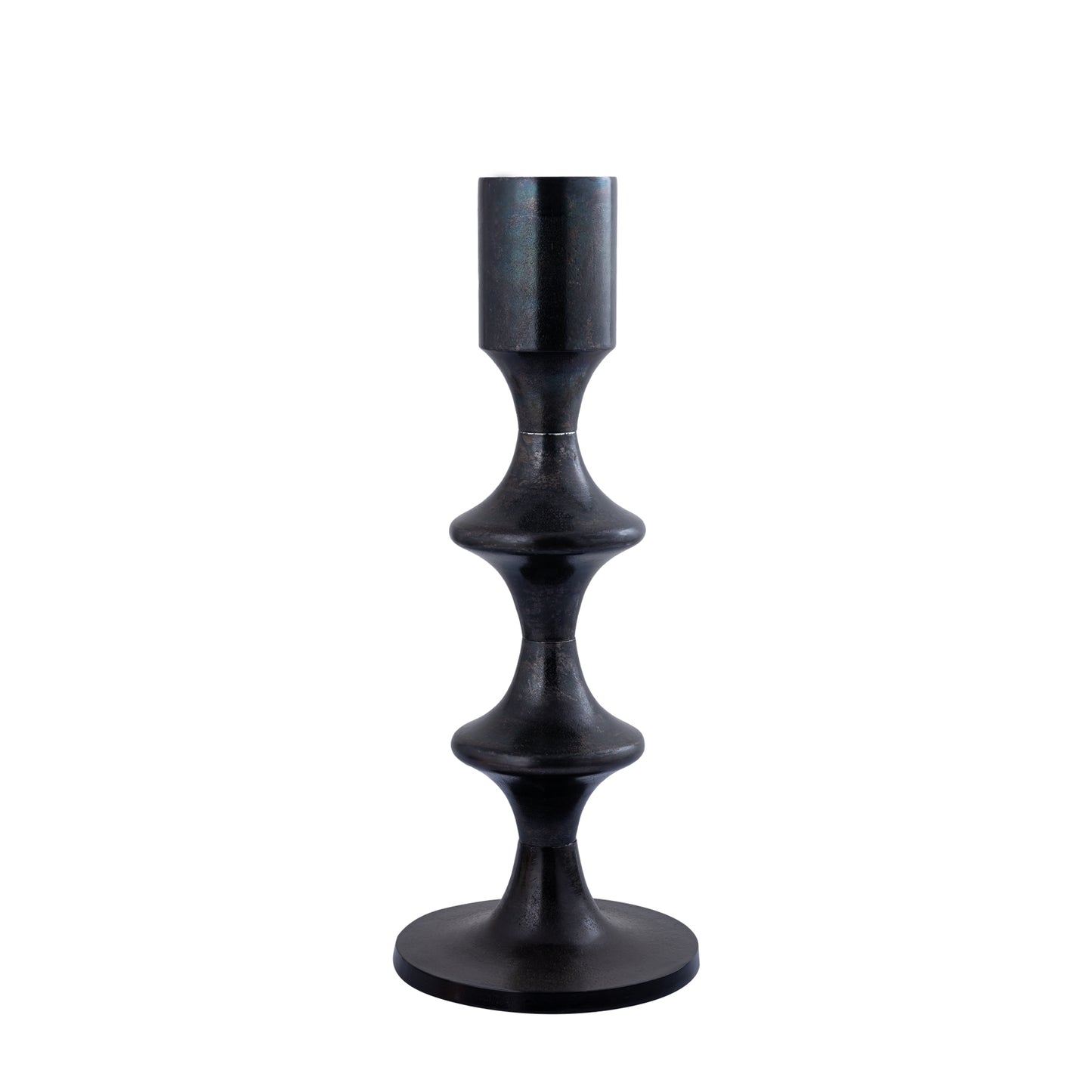 Taika Zwarte Aluminium Ronde Kaarsenhouder Tabs Laag 73x31x31 cm