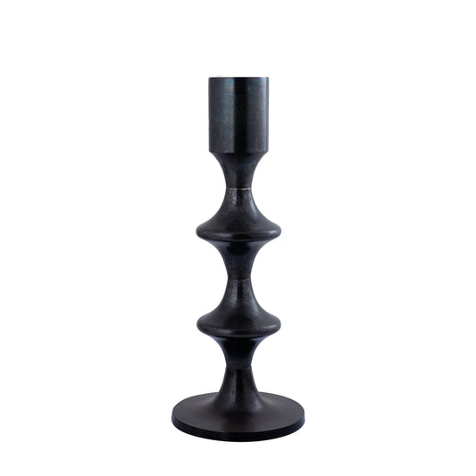 Taika Zwarte Aluminium Ronde Kaarsenhouder Tabs Laag 73x31x31 cm