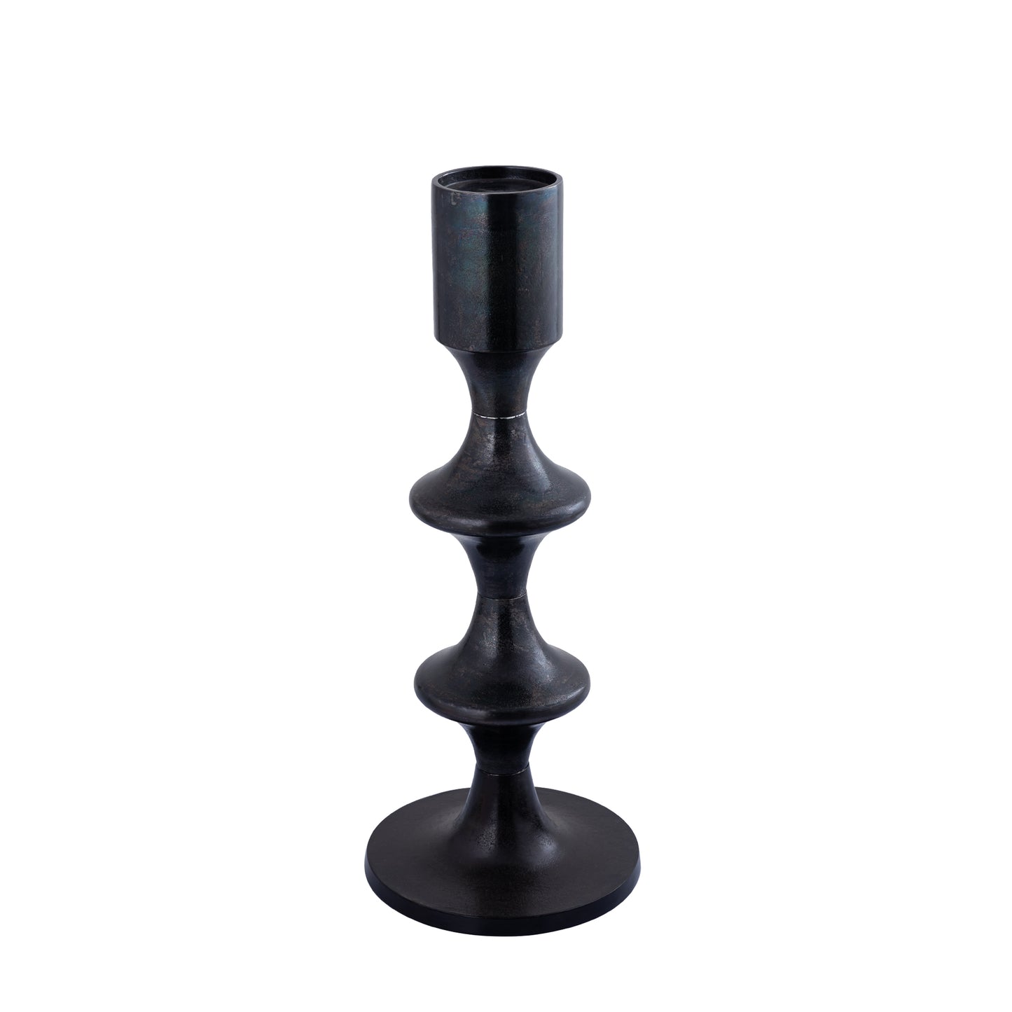 Taika Zwarte Aluminium Ronde Kaarsenhouder Tabs Laag 73x31x31 cm