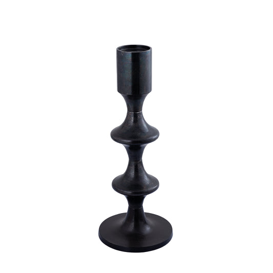 Taika Zwarte Aluminium Ronde Kaarsenhouder Tabs Laag 73x31x31 cm