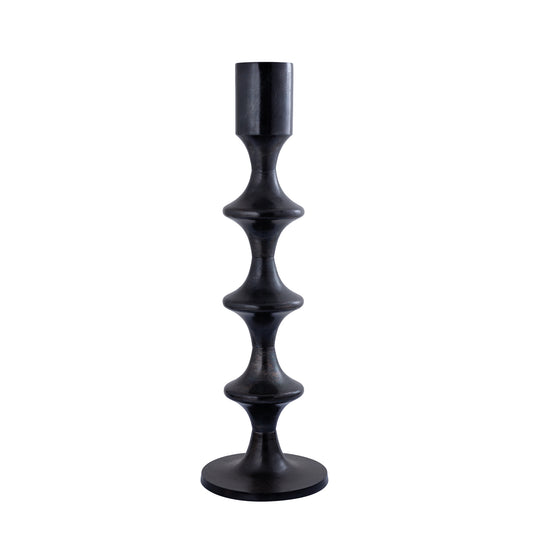 Taika Zwarte Aluminium Ronde Kandelaar Hoog 92x31x31 cm