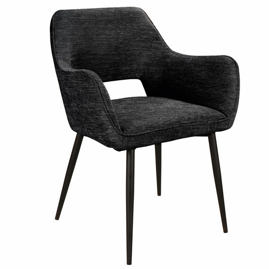Fallax Black 23 Aura Fabric Dining Chair Black Legs (set of 2)
