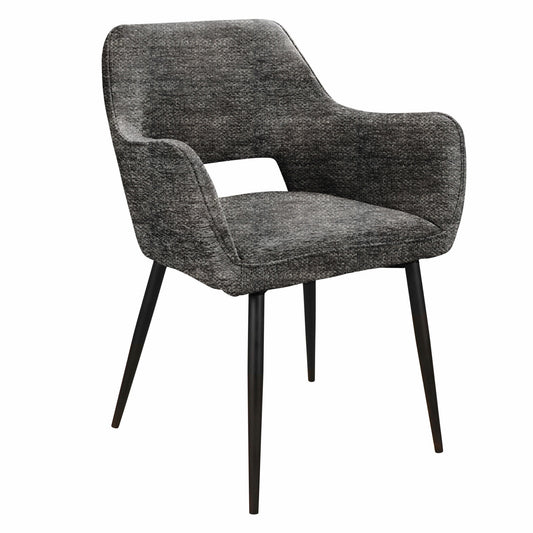 Fallax Anthracite 456 Ribbe Fabric Dining Chair (set of 2)
