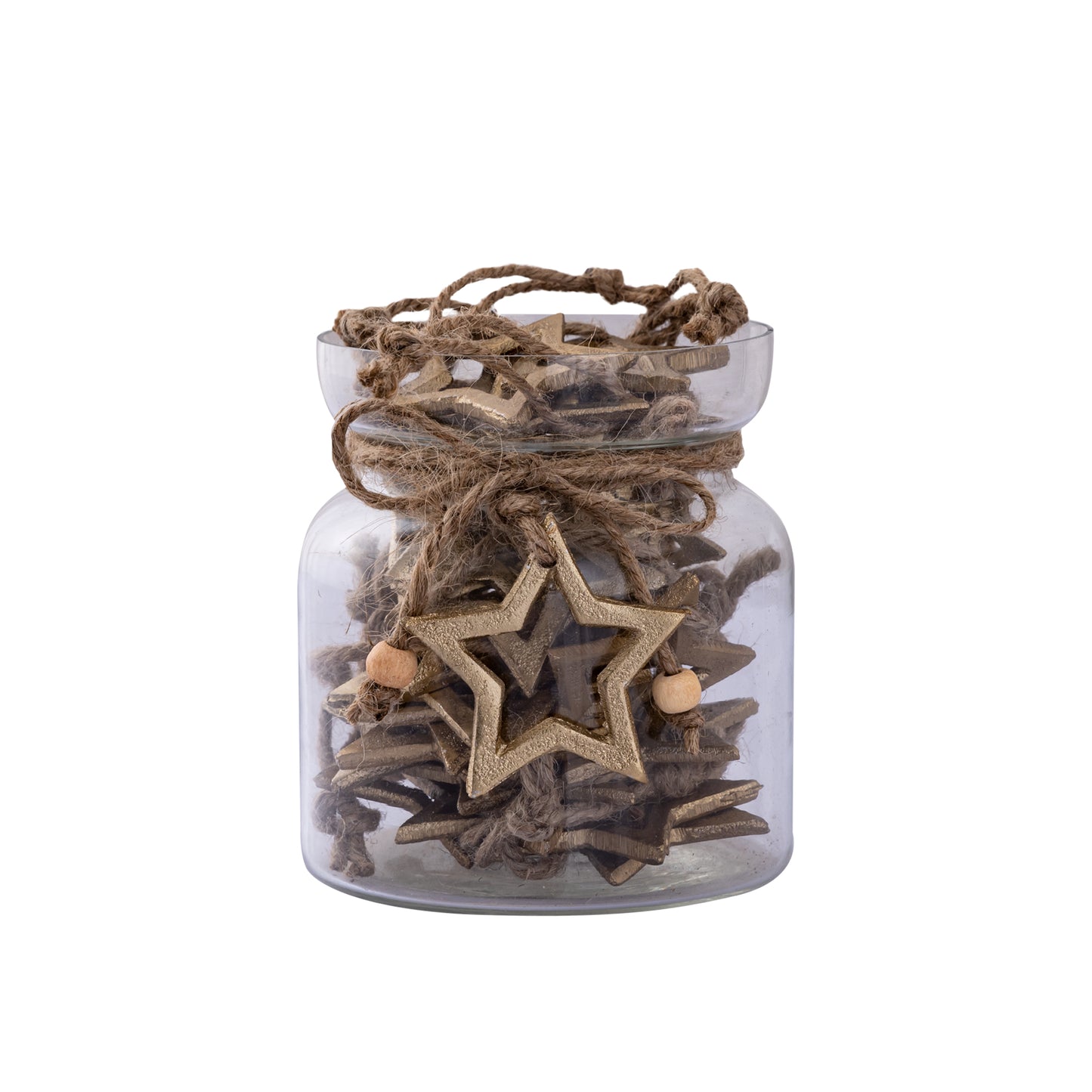 Myrcella Gouden Aluminium Ster Hanger In Pot Set Van 2 - 2 Sets 11.5x10x10 cm