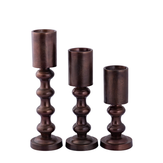 Nessa Copper Alu Candle Holder With Bulbs L