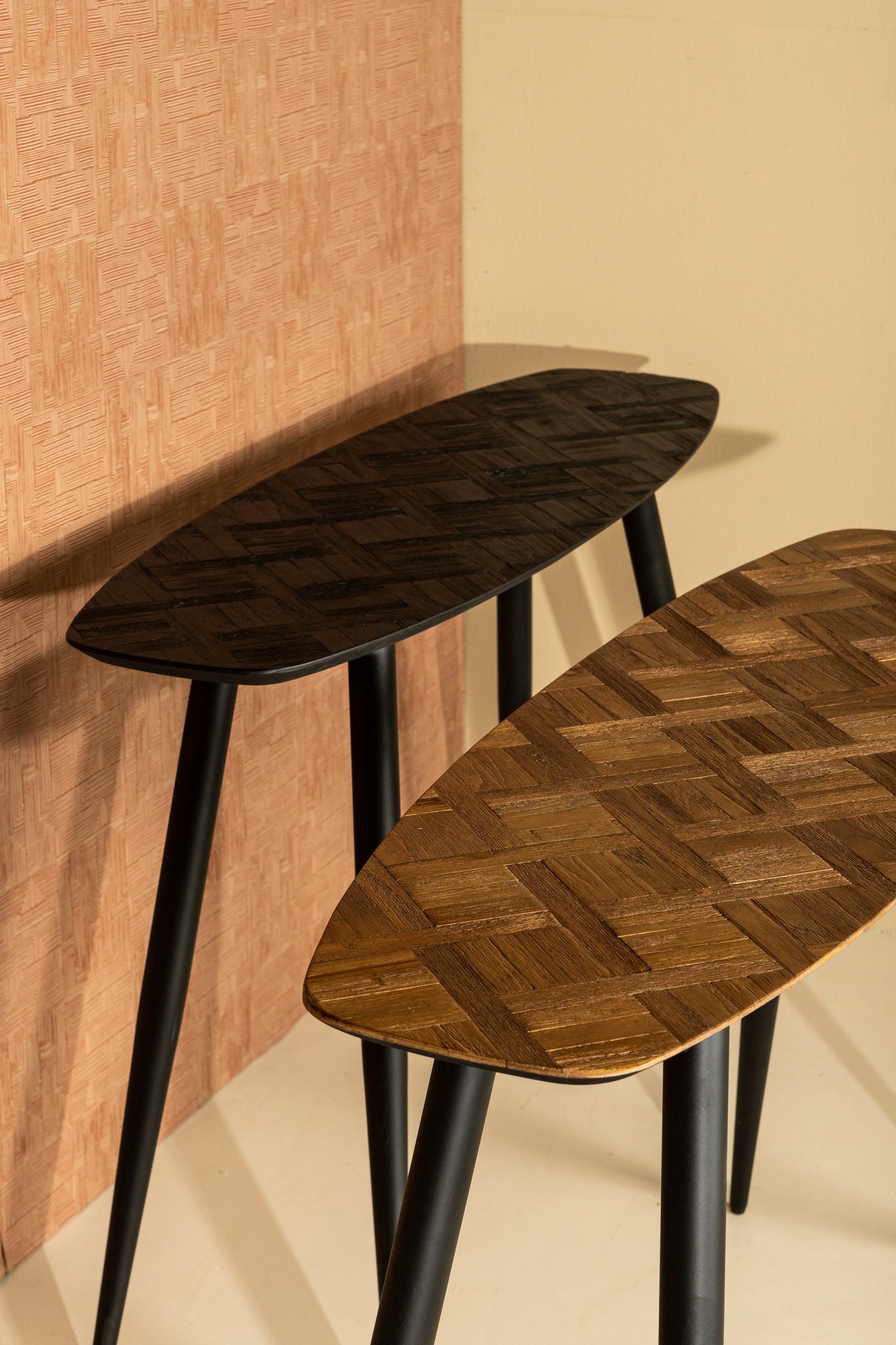 Tyano Black Recycled Teak Wood Side Table