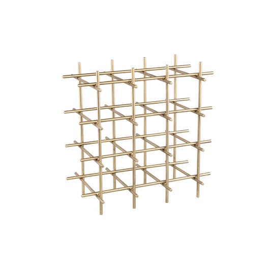 Gordo Messing Stalen Wijnrek Vierkant Open Frame Set van 2 - 2 Sets 40x40x24 cm