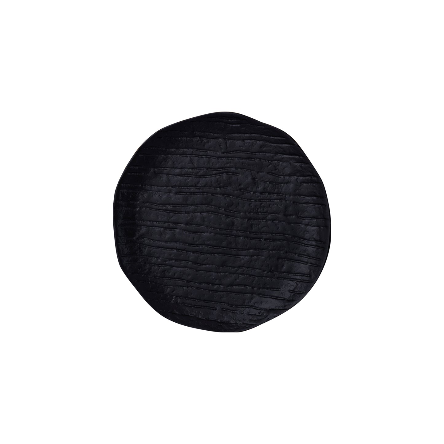Grail Zwart Aluminium Bord Met Strepen Rond S Set Van 4 Stuks 2x24.5x24.5 cm