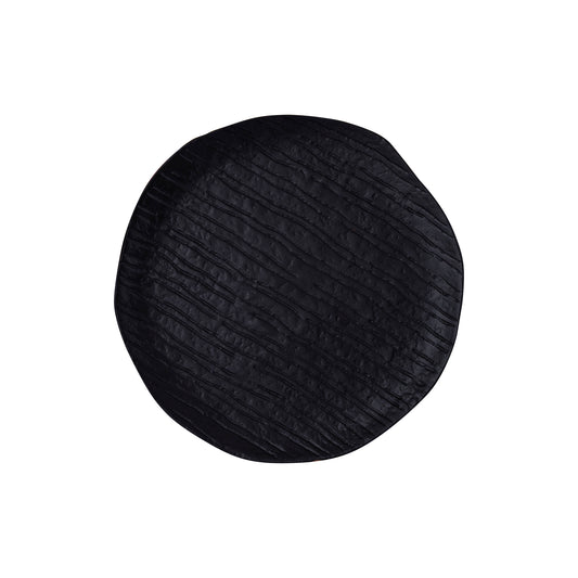 Grail Zwart Aluminium Bord Met Strepen Rond M - Set van 4 Stuks 2x32x32 cm