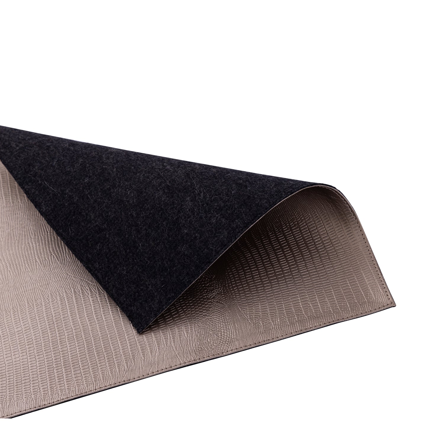 Rafal Champagne Vegaan Leer Placemat Rechthoek Set Van 12 Stuks - 12 Sets 0.5x32x44 cm
