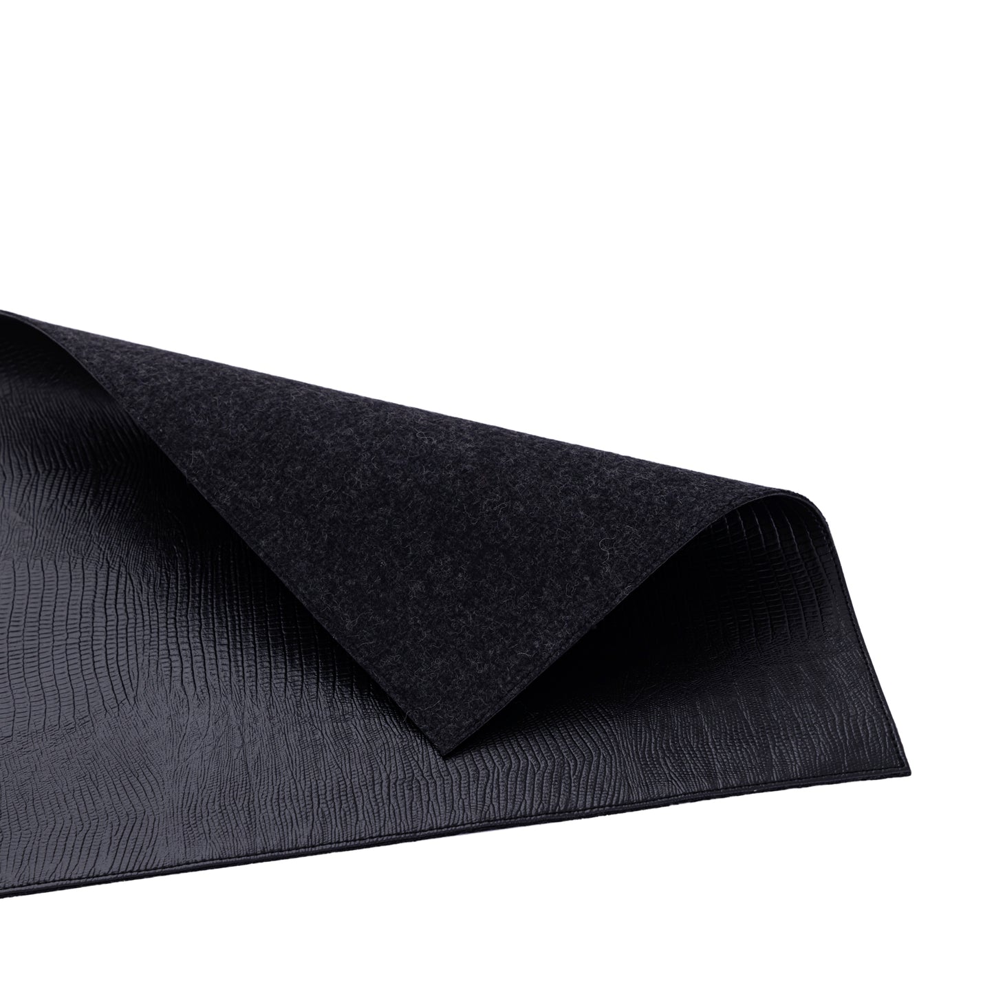 Rafal Zwarte Vegan Leather Placemats Set Van 12 Stuks Rechthoek - 12 Sets 0.5x32x44 cm
