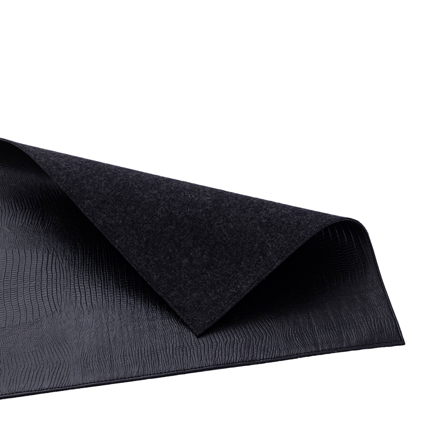Rafal Zwarte Vegan Leather Placemats Set Van 12 Stuks Rechthoek - 12 Sets 0.5x32x44 cm