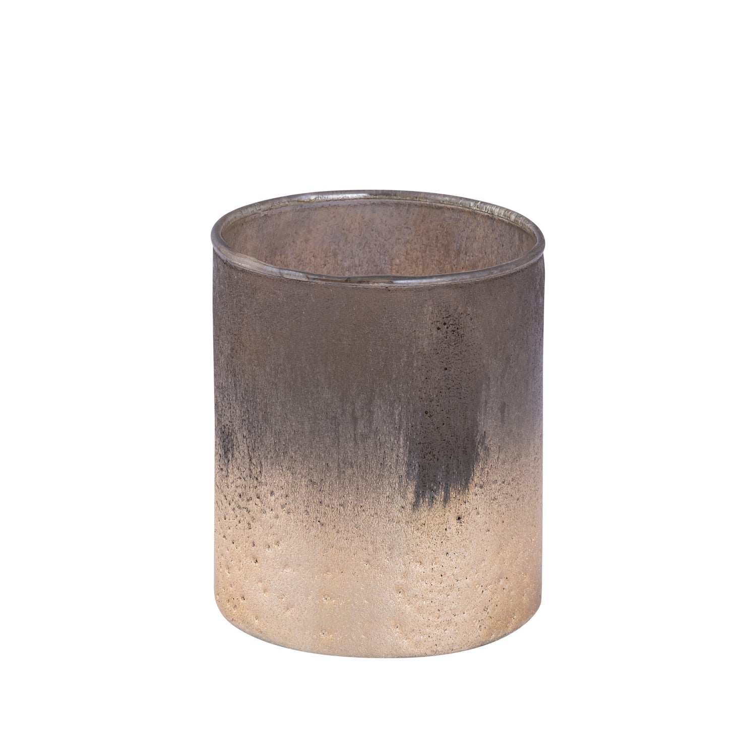 Monroe Zwart Glazen Theelicht Met Gouden Afwerking M Set Van 12 Stuks - 12 Sets 12x10.5x10.5 cm
