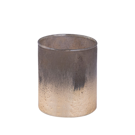 Monroe Zwart Glazen Theelicht Met Gouden Afwerking M Set Van 12 Stuks - 12 Sets 12x10.5x10.5 cm