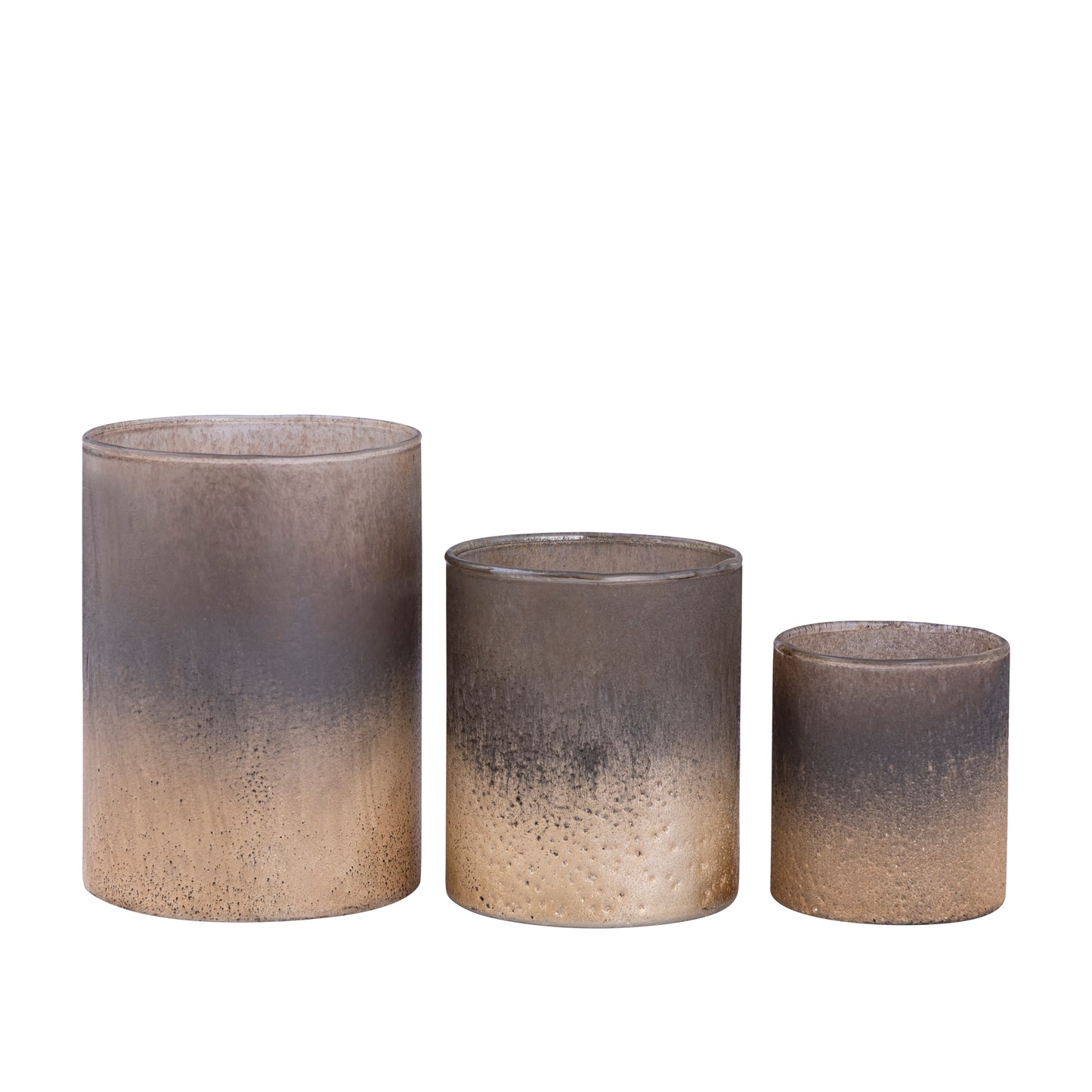 Monroe Zwart Glazen Theelicht Met Gouden Afwerking M Set Van 12 Stuks 12x10.5x10.5 cm