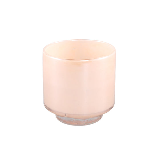Josiah Beige Glazen Theelichthouder Op Voet L Set Van 6 Stuks - 6 Sets 10x10.5x10.5 cm