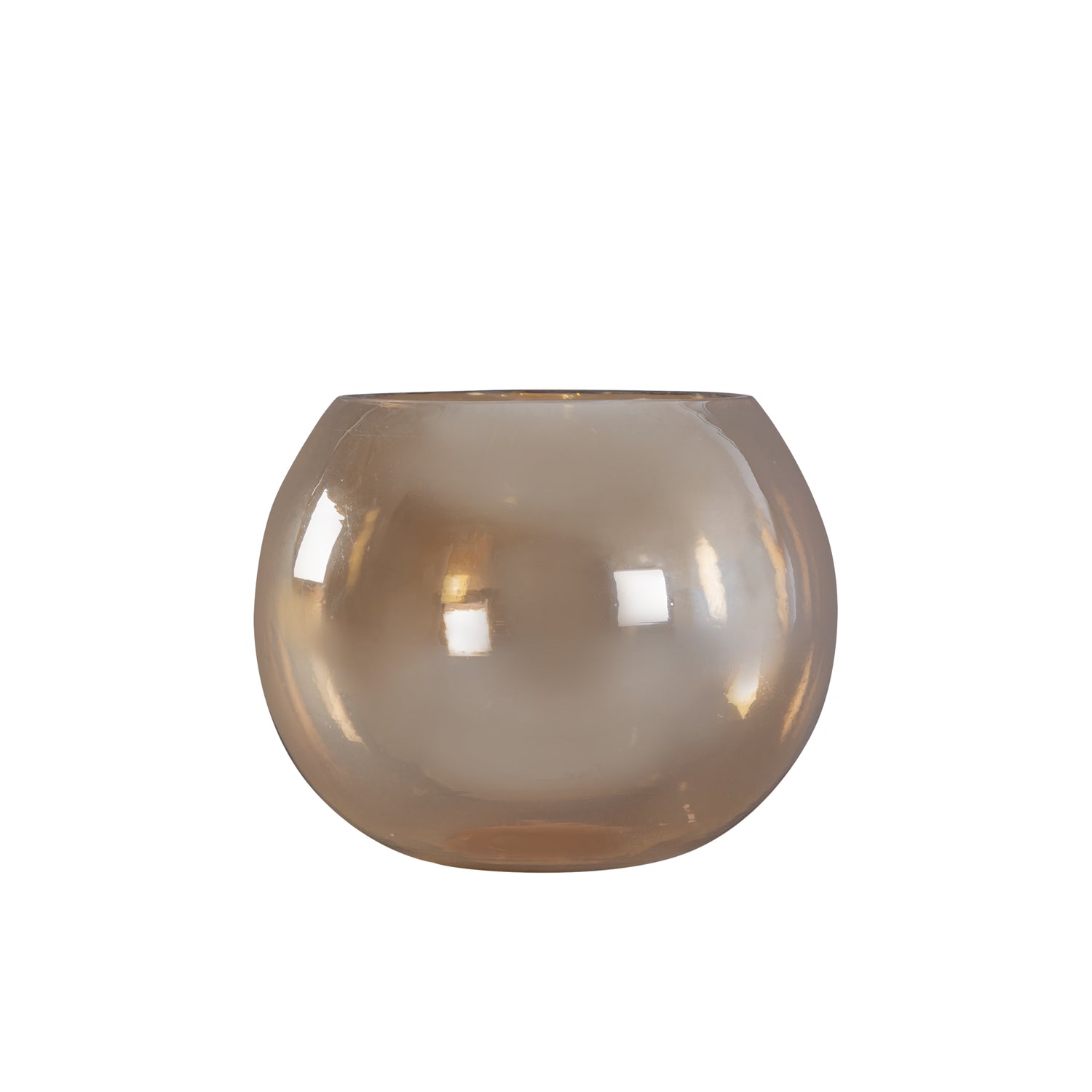 Lenore Gouden Lustre Glas Rond Theelicht Glanzend - Set van 12 9x10x10 cm