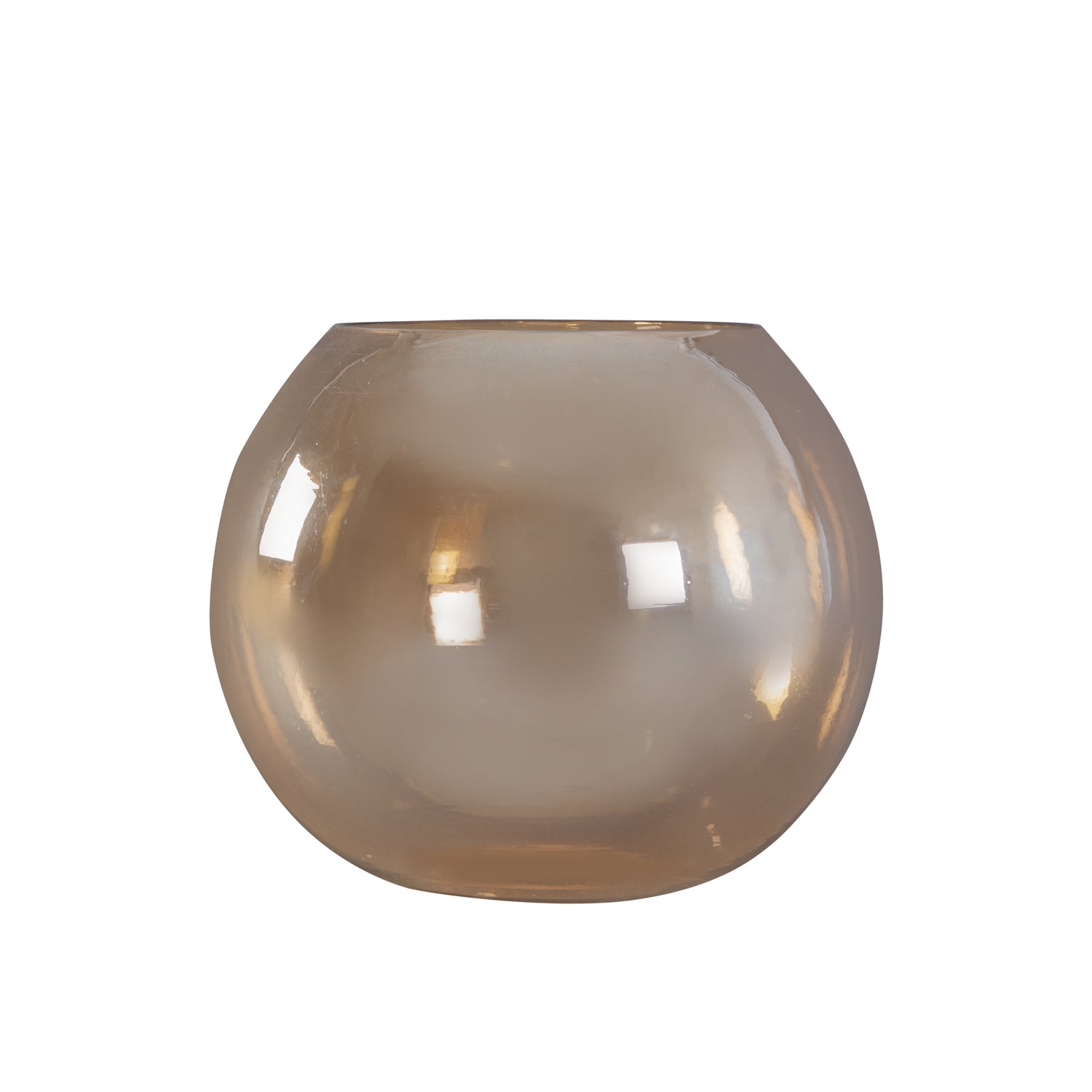 Lenore Gouden Glans Glas Rond Windlicht Klein Set van 6 - 6 Sets 13x13x13 cm
